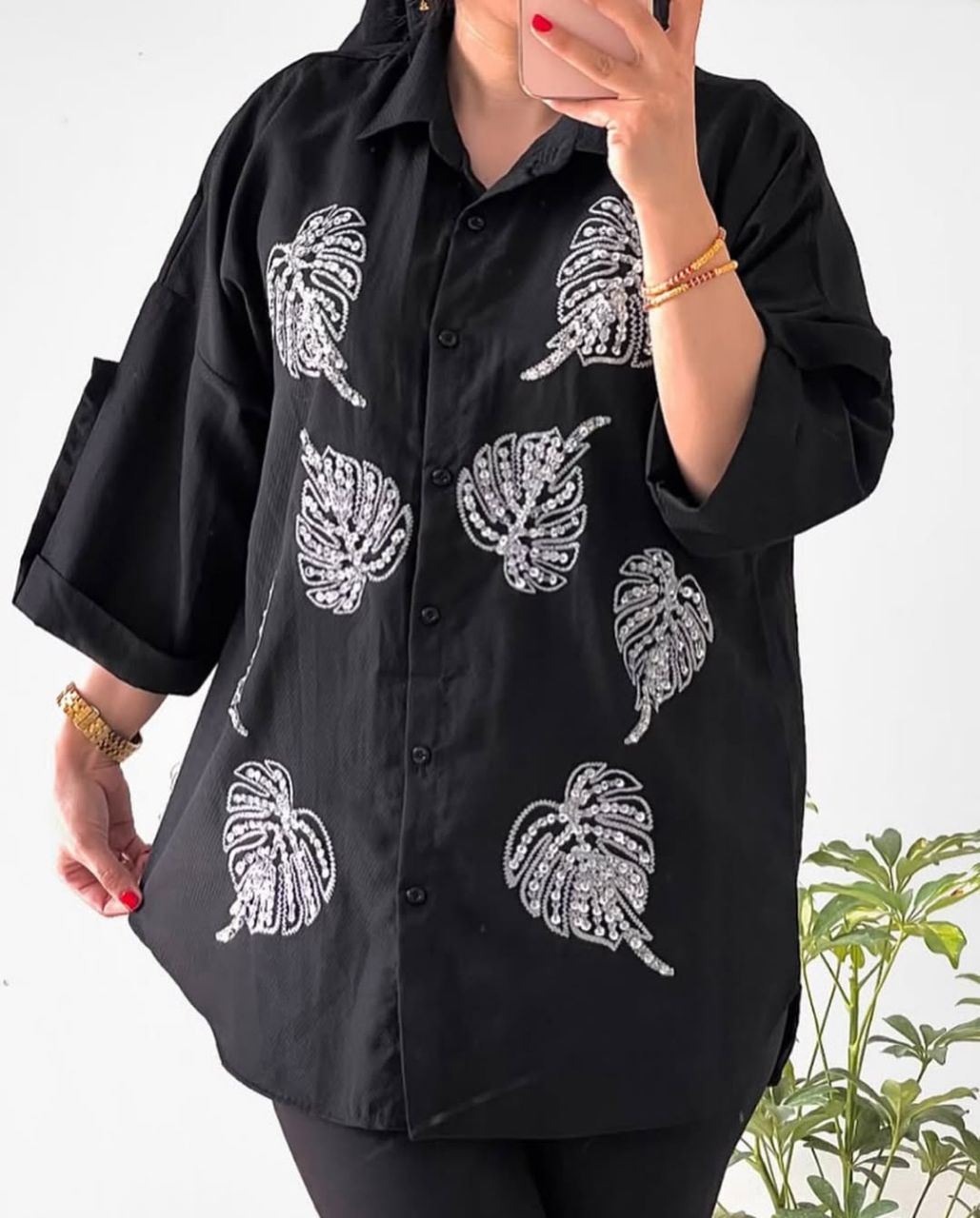 شومیز ژاکارد مشکی